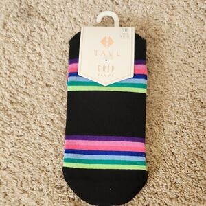 Tavi Noir Black Socks with Vibrant Stripes